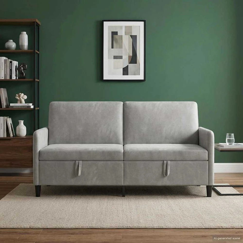 Sofa su saugojimo vieta Šviesiai pilka 172 x 78 x 87 cm