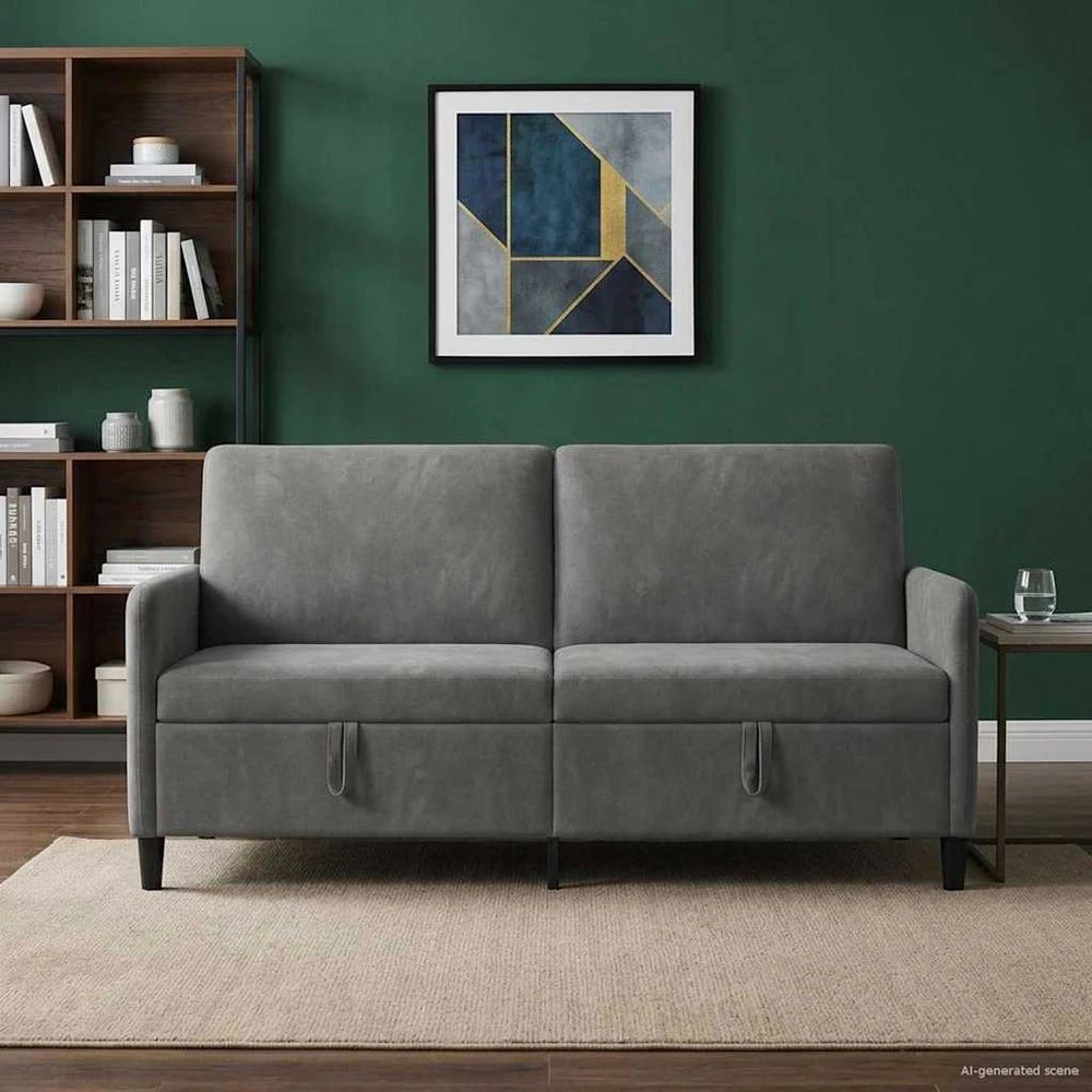 Sofa su saugojimo vieta Tamsiai pilka 172 x 78 x 87 cm