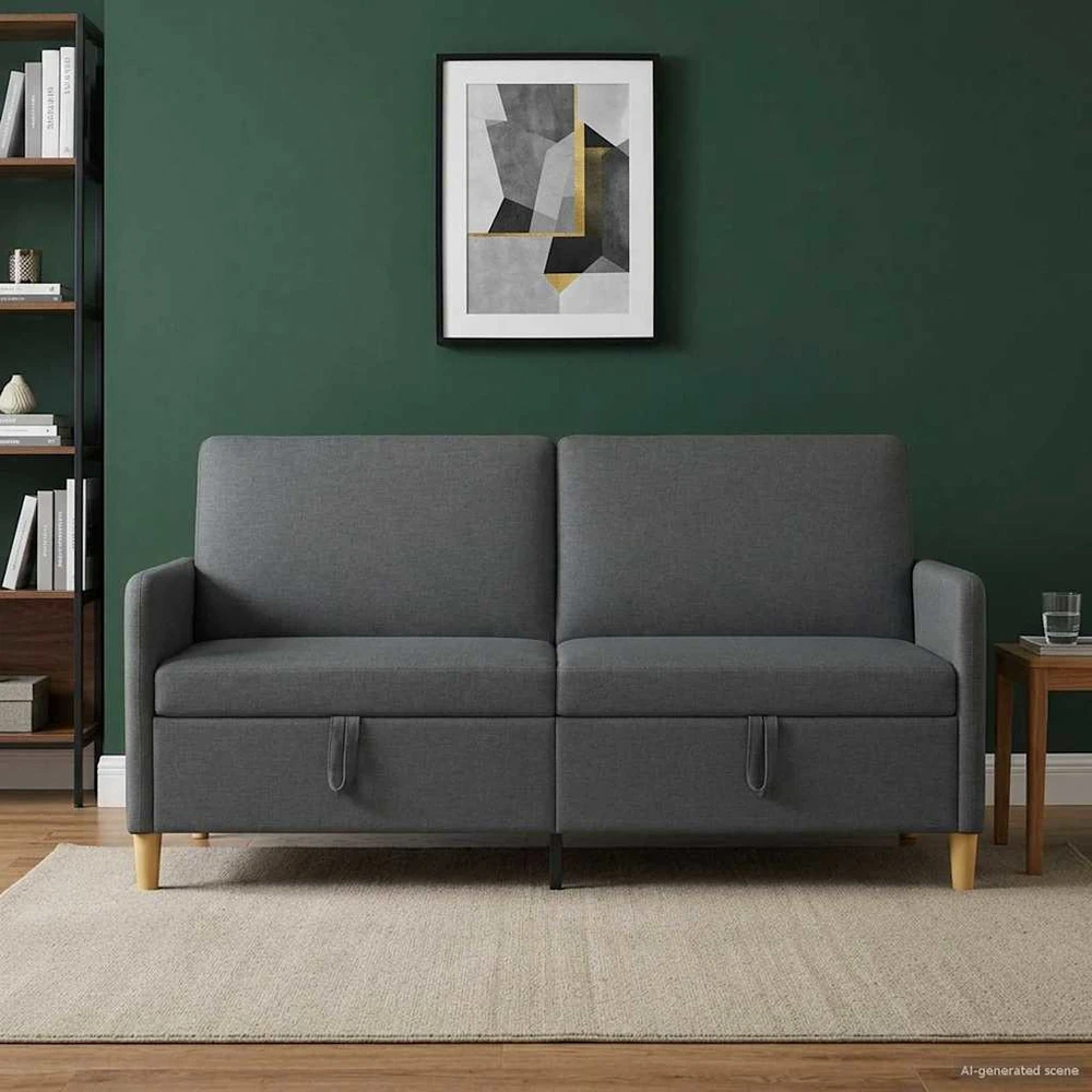Sofa su saugojimo vieta Tamsiai pilka 172 x 78 x 87 cm