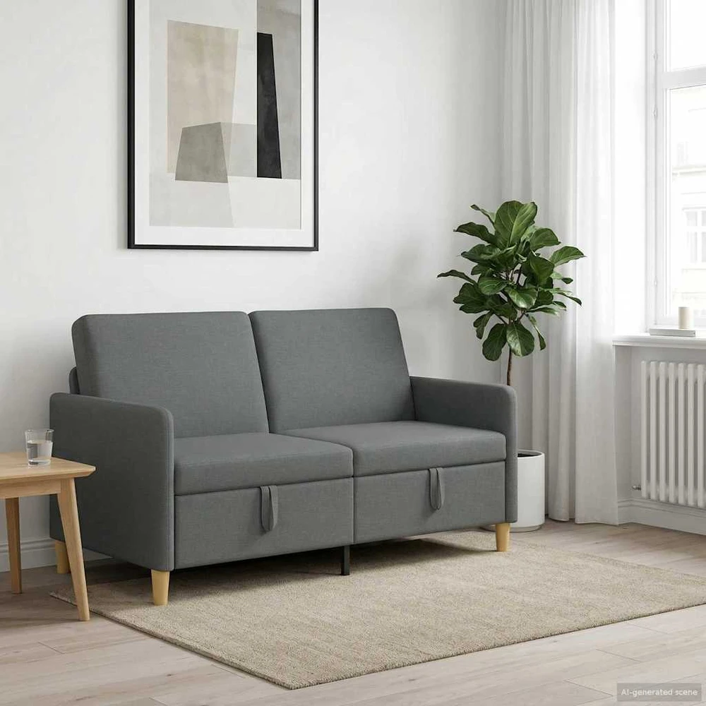 Sofa su saugojimo vieta Tamsiai pilka 152 x 78 x 87 cm