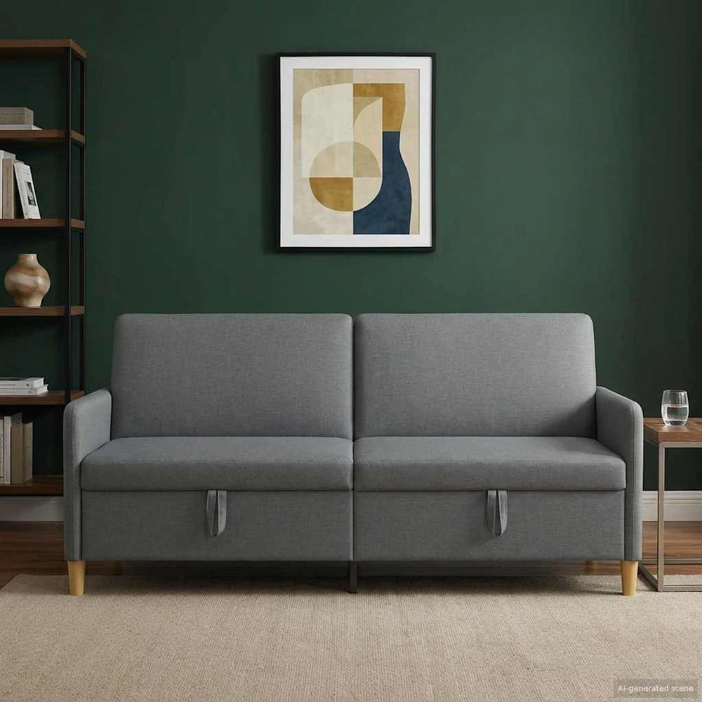 Sofa su saugojimo vieta Tamsiai pilka 192 x 78 x 87 cm