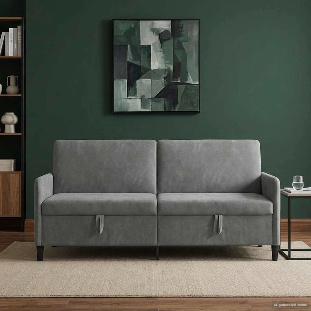 Sofa su saugojimo vieta Tamsiai pilka 192 x 78 x 87 cm