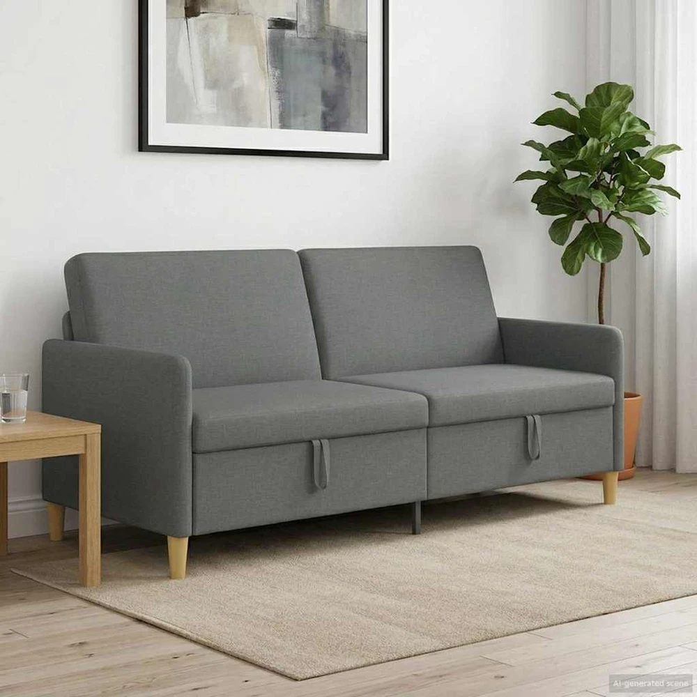 Sofa su saugojimo vieta Tamsiai pilka 192 x 78 x 87 cm