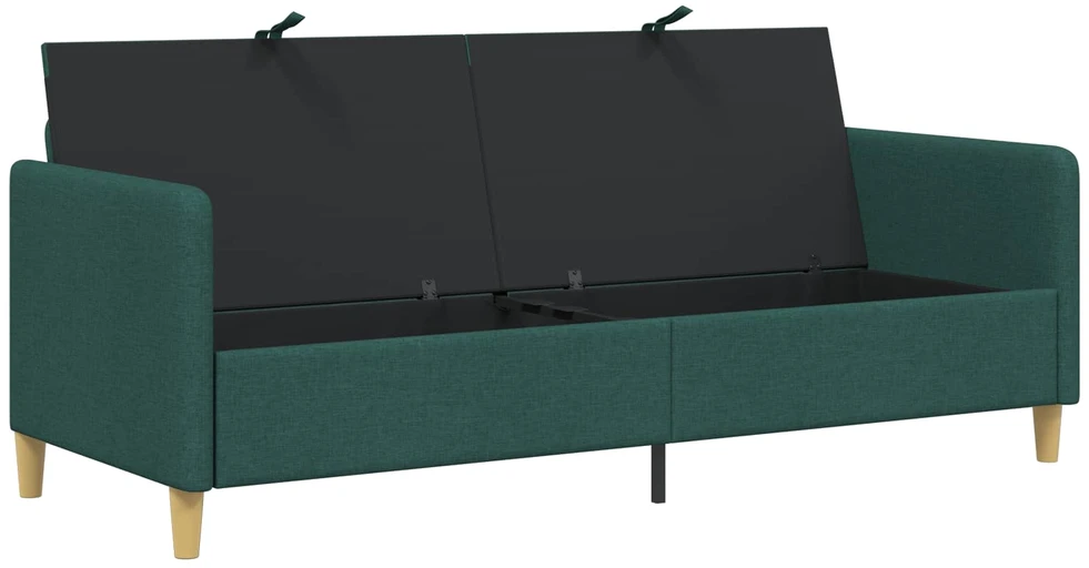 Sofa su saugojimo vieta Tamsiai žalia 192 x 78 x 87 cm