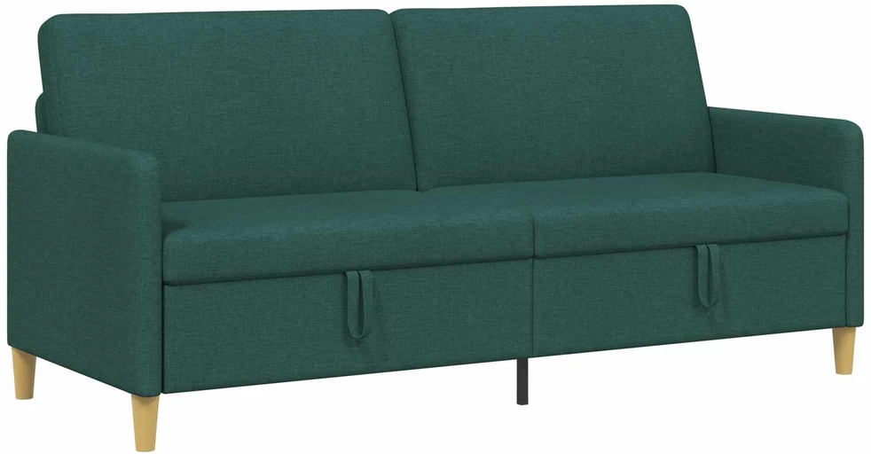 Sofa su saugojimo vieta Tamsiai žalia 192 x 78 x 87 cm