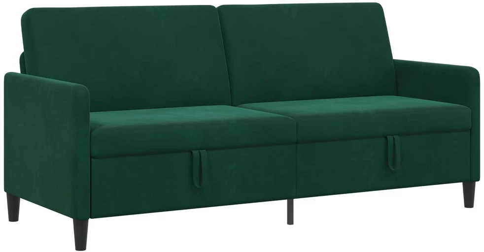 Sofa su saugojimo vieta Tamsiai žalia 192 x 78 x 87 cm