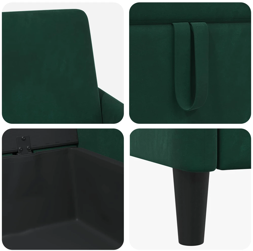 Sofa su saugojimo vieta Tamsiai žalia 172 x 78 x 87 cm