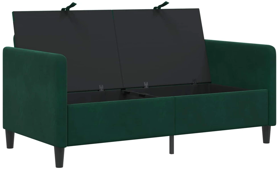 Sofa su saugojimo vieta Tamsiai žalia 152 x 78 x 87 cm