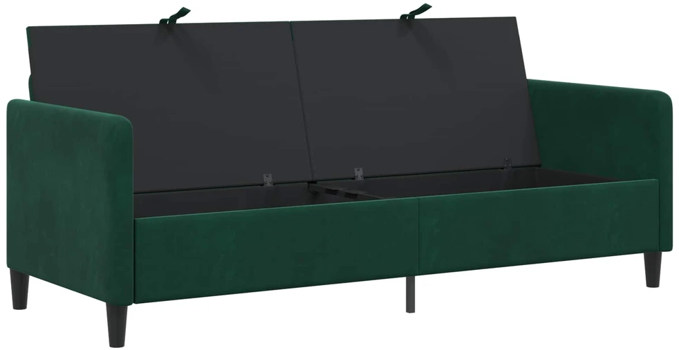 Sofa su saugojimo vieta Tamsiai žalia 192 x 78 x 87 cm