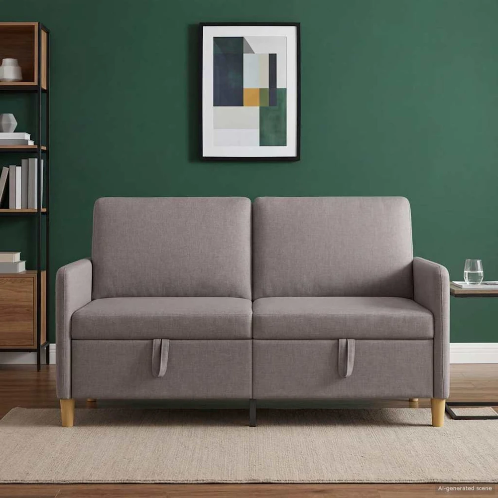 Sofa su saugojimo vieta Taupe 152 x 78 x 87 cm Poliesteris