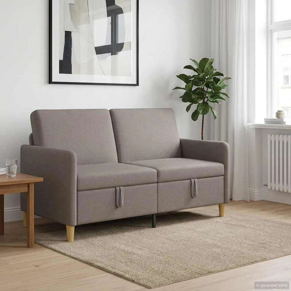 Sofa su saugojimo vieta Taupe 152 x 78 x 87 cm Poliesteris