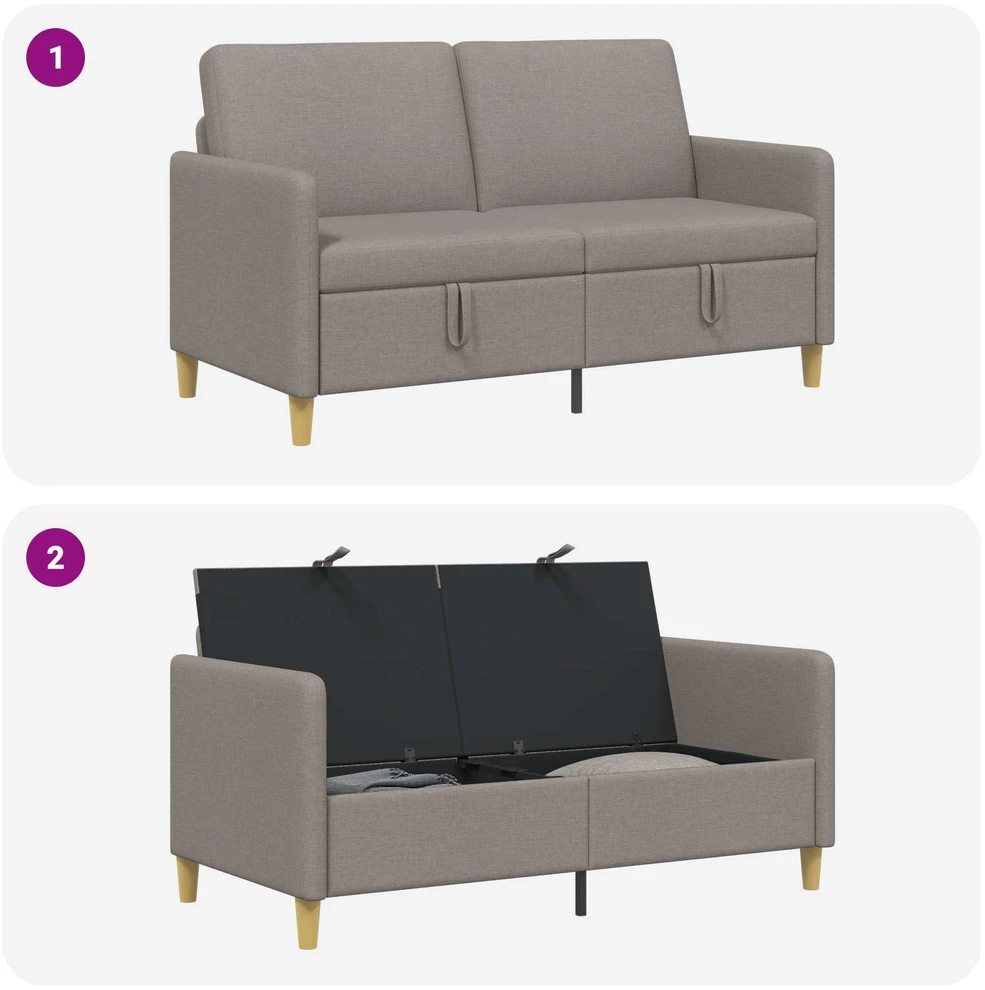 Sofa su saugojimo vieta Taupe 152 x 78 x 87 cm Poliesteris