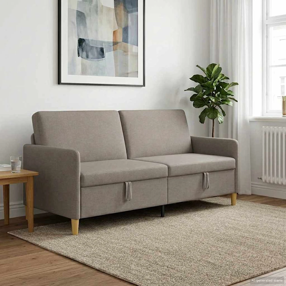 Sofa su saugojimo vieta Taupe 192 x 78 x 87 cm Poliesteris