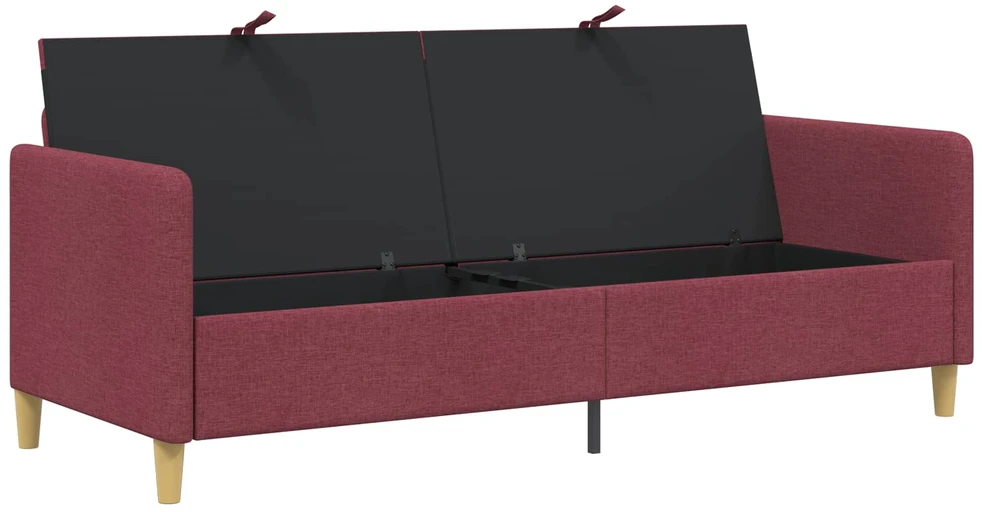 Sofa su saugojimo vieta Vyno raudona 192 x 78 x 87 cm