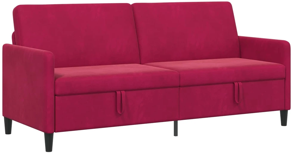 Sofa su saugojimo vieta Vyno raudona 192 x 78 x 87 cm