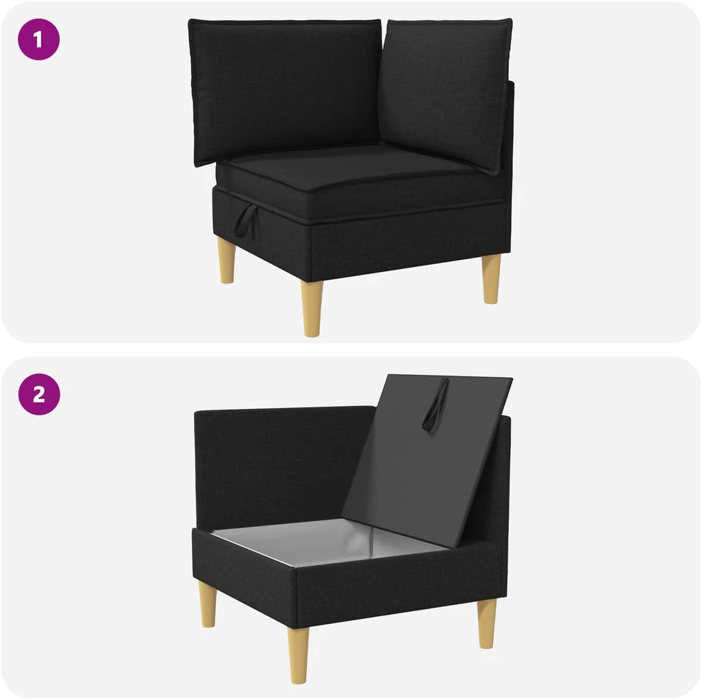 Sofa su saugojimu Audinys
