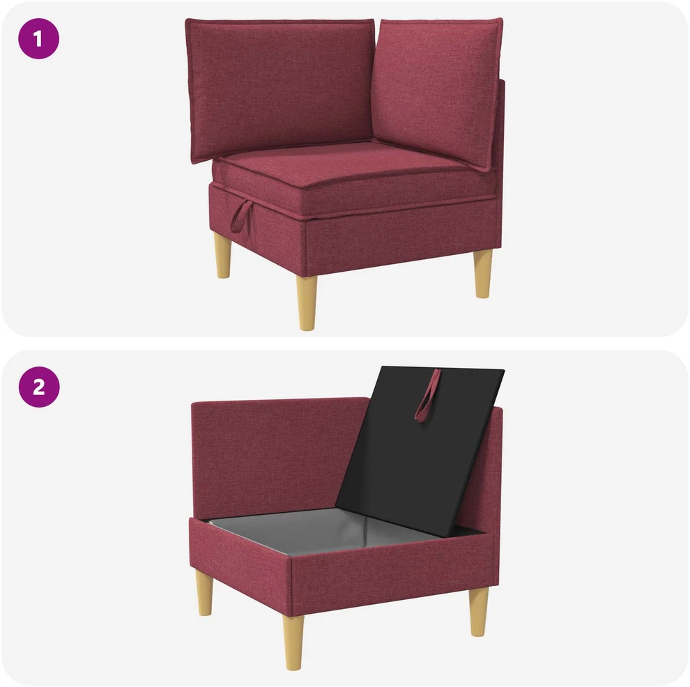 Sofa su saugojimu Audinys