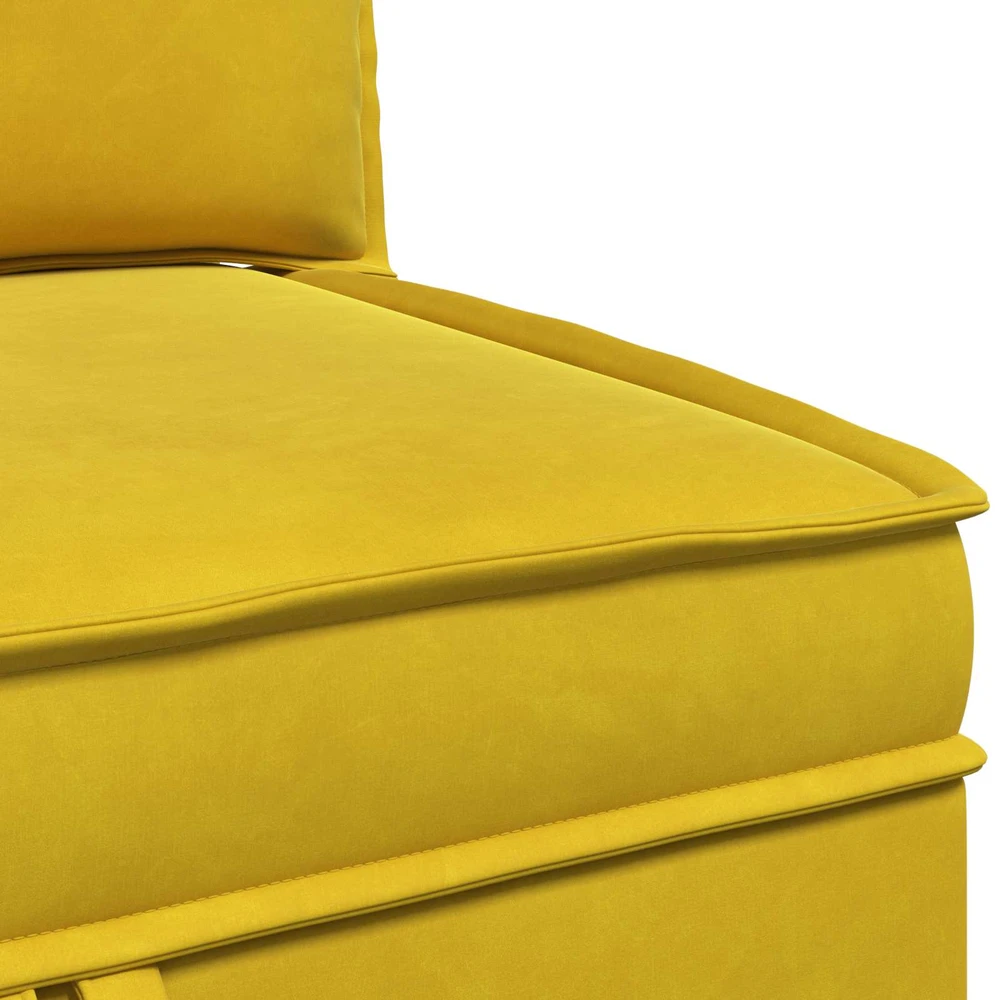 Sofa su saugojimu Geltona Aksomas