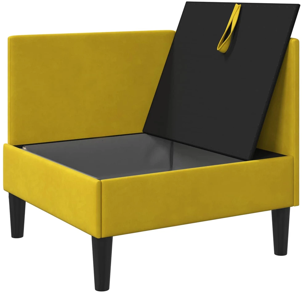 Sofa su saugojimu Geltona Aksomas