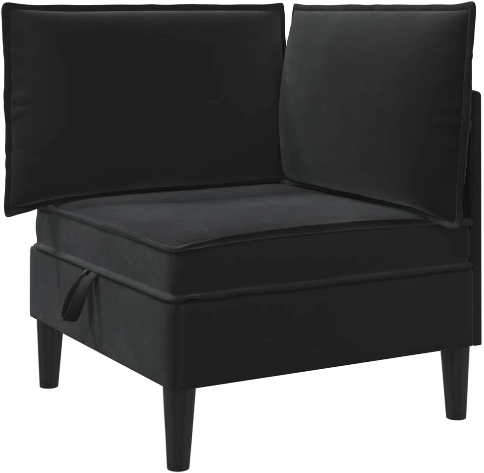 Sofa su saugojimu Juoda Aksomas