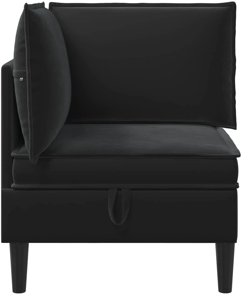 Sofa su saugojimu Juoda Aksomas