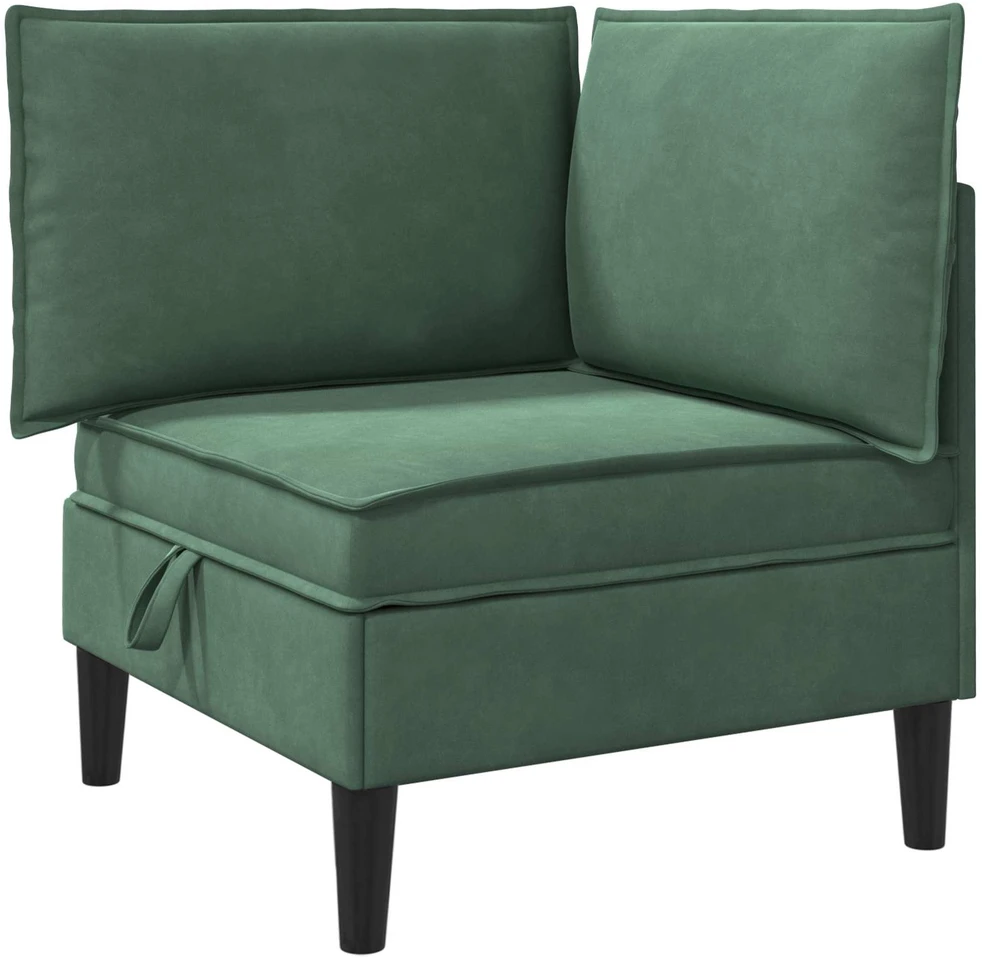 Sofa su saugojimu Jūrinė žalia Aksomas