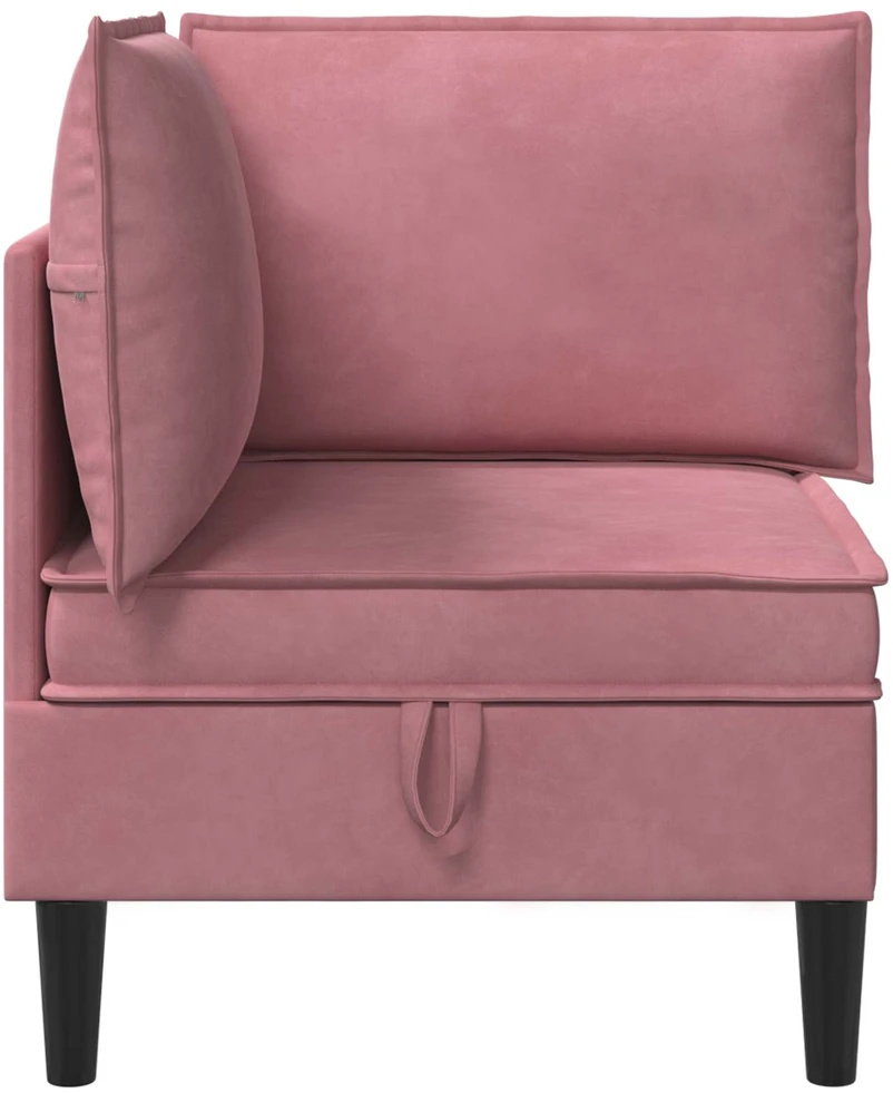Sofa su saugojimu Rožinė Aksomas