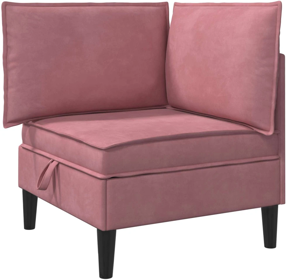 Sofa su saugojimu Rožinė Aksomas