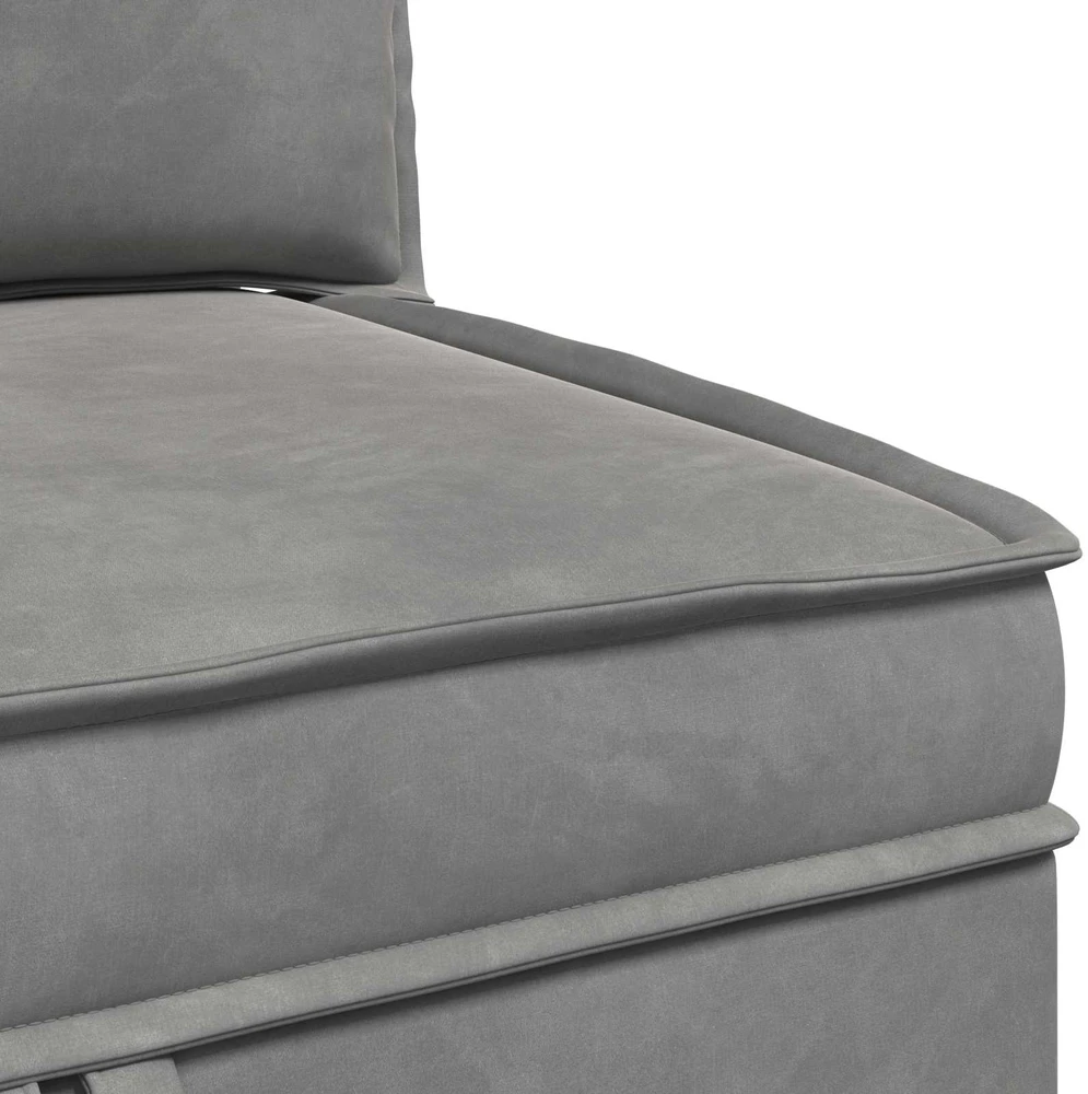 Sofa su saugojimu Šviesiai pilka Aksomas