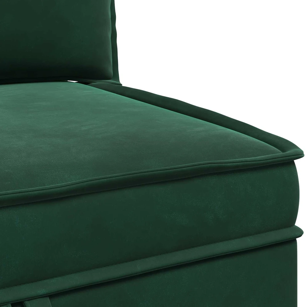 Sofa su saugojimu Tamsiai žalia Aksomas