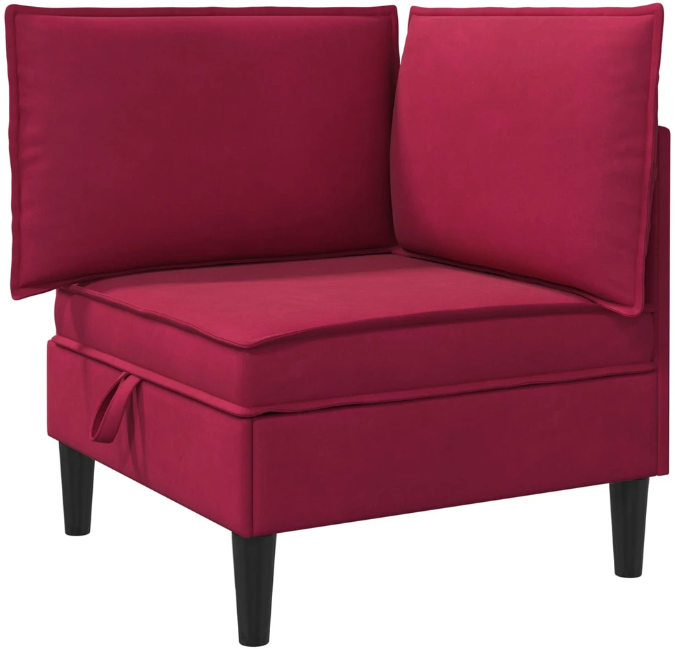 Sofa su saugojimu Vyno raudona Aksomas