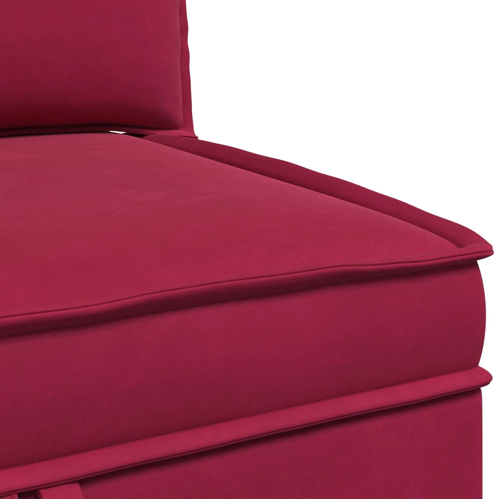 Sofa su saugojimu Vyno raudona Aksomas