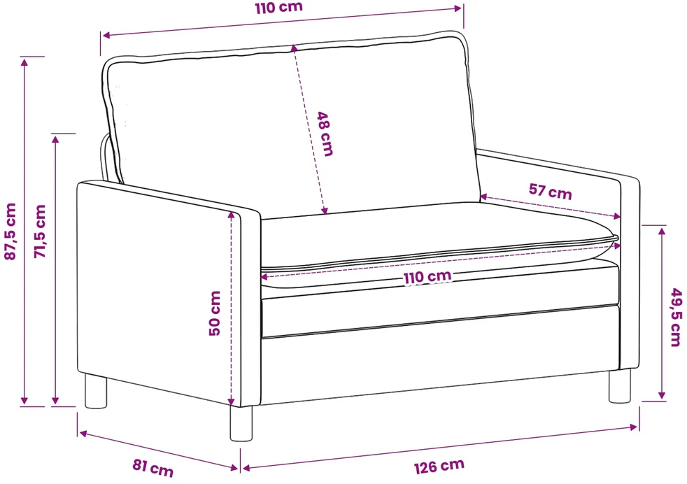 Sofa Šviesiai pilka 126 x 81 x 87,5 cm Poliesteris