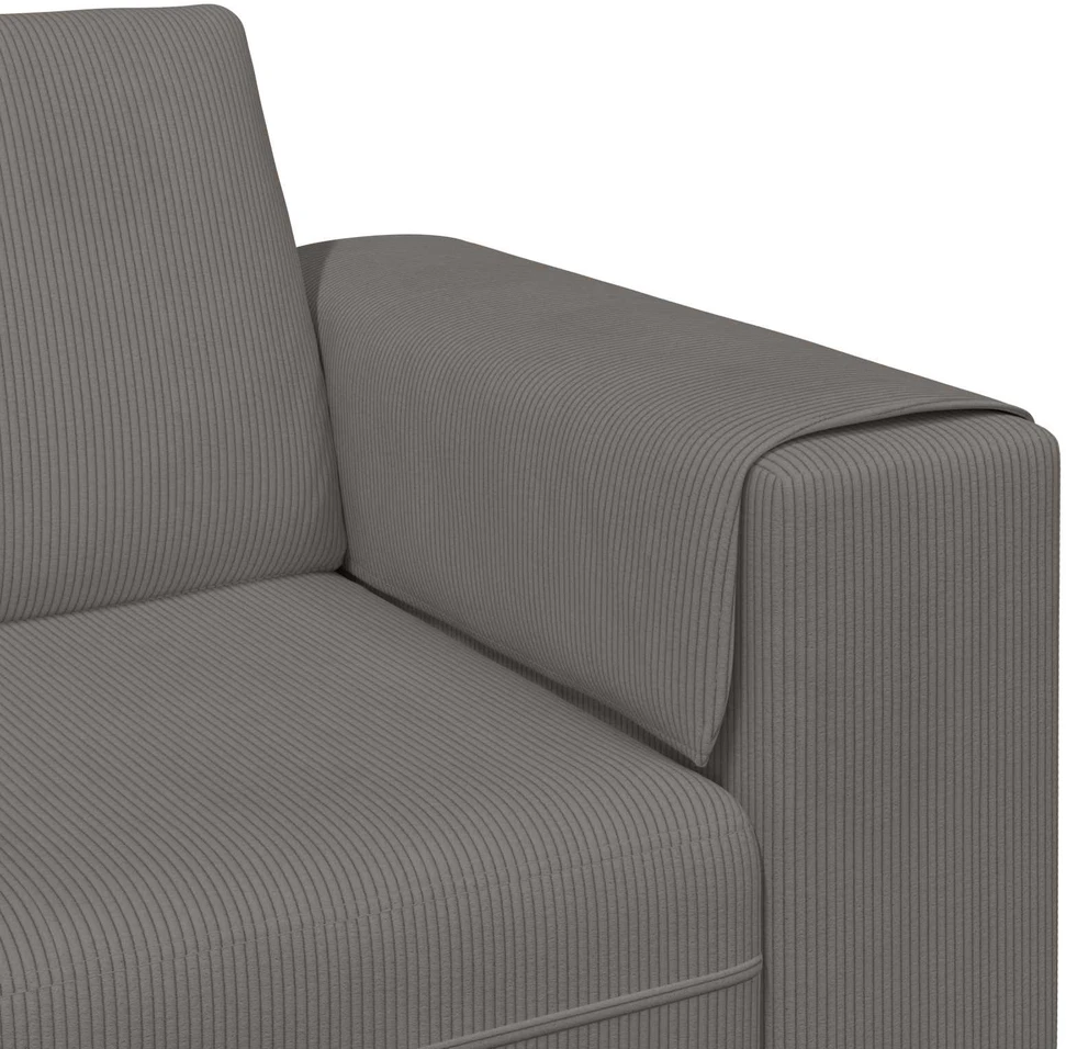 Sofa Šviesiai pilka 250 x 188 x 76 cm Kordūrinis audinys