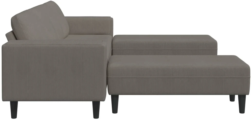 Sofa Šviesiai pilka 250 x 188 x 76 cm Kordūrinis audinys