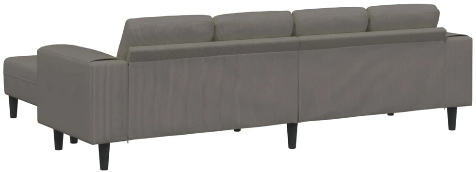 Sofa Šviesiai pilka 250 x 188 x 76 cm Kordūrinis audinys