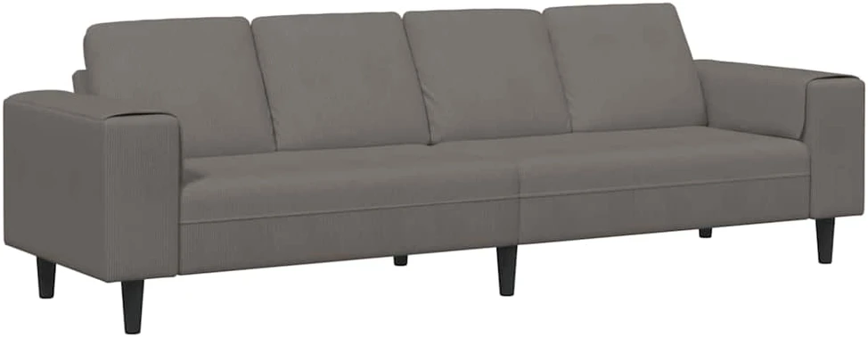 Sofa Šviesiai pilka 250 x 77 x 76 cm Kordūrinis audinys