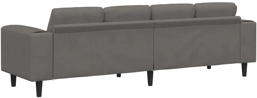 Sofa Šviesiai pilka 250 x 77 x 76 cm Kordūrinis audinys