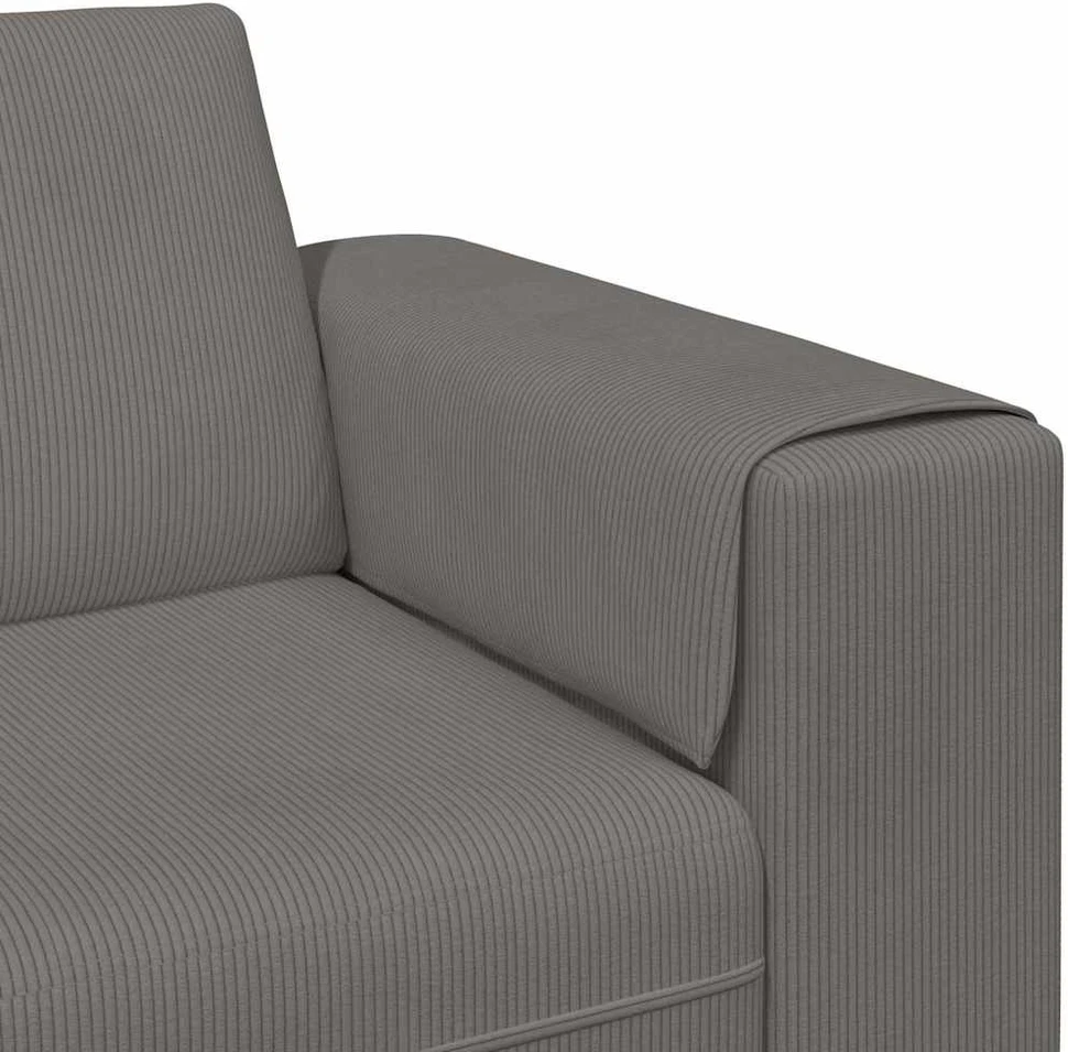 Sofa Šviesiai pilka 250 x 77 x 76 cm Kordūrinis audinys