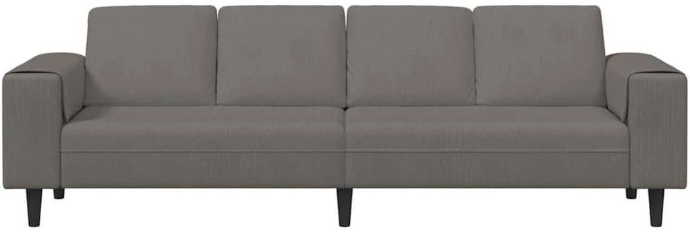 Sofa Šviesiai pilka 250 x 77 x 76 cm Kordūrinis audinys