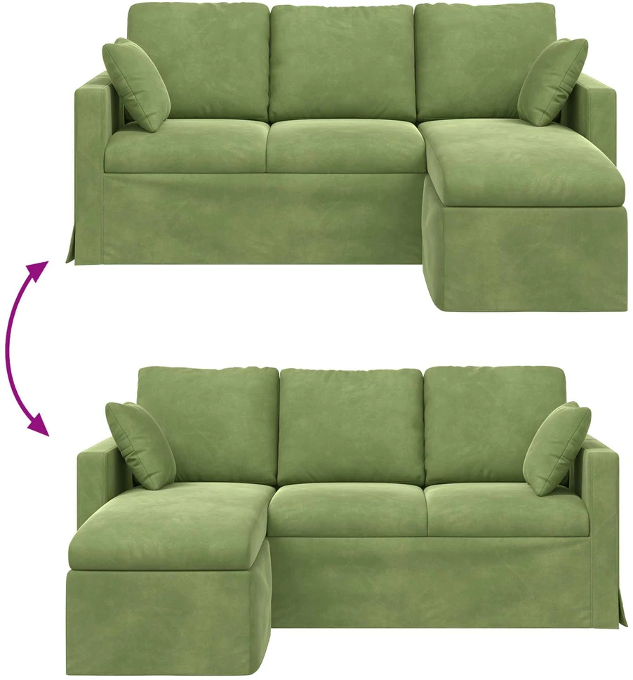 Sofa Šviesiai žalia 178 x 134 x 80 cm Aksomas