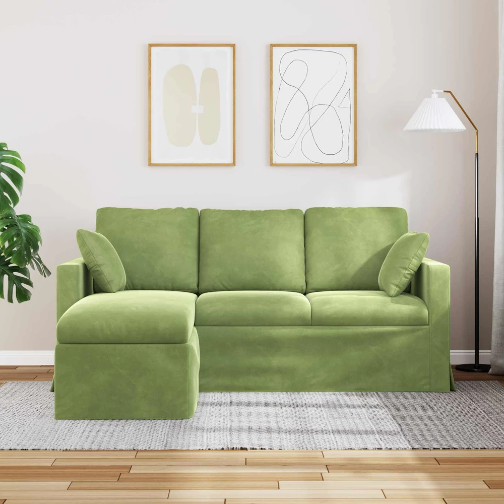 Sofa Šviesiai žalia 178 x 134 x 80 cm Aksomas