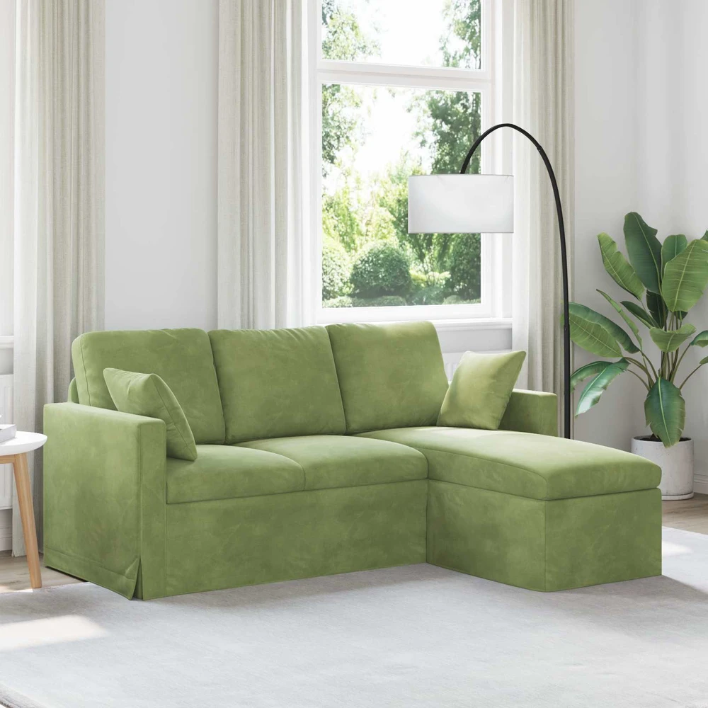 Sofa Šviesiai žalia 178 x 134 x 80 cm Aksomas
