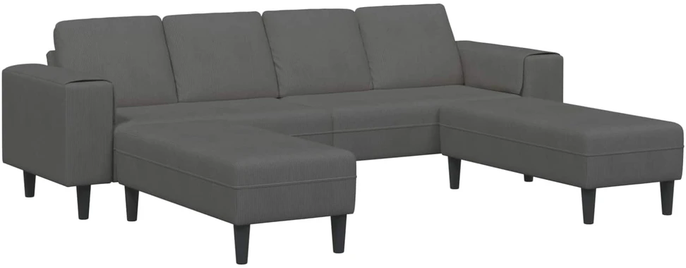 Sofa Tamsiai pilka 250 x 188 x 76 cm Kordūrinis audinys
