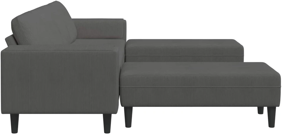 Sofa Tamsiai pilka 250 x 188 x 76 cm Kordūrinis audinys