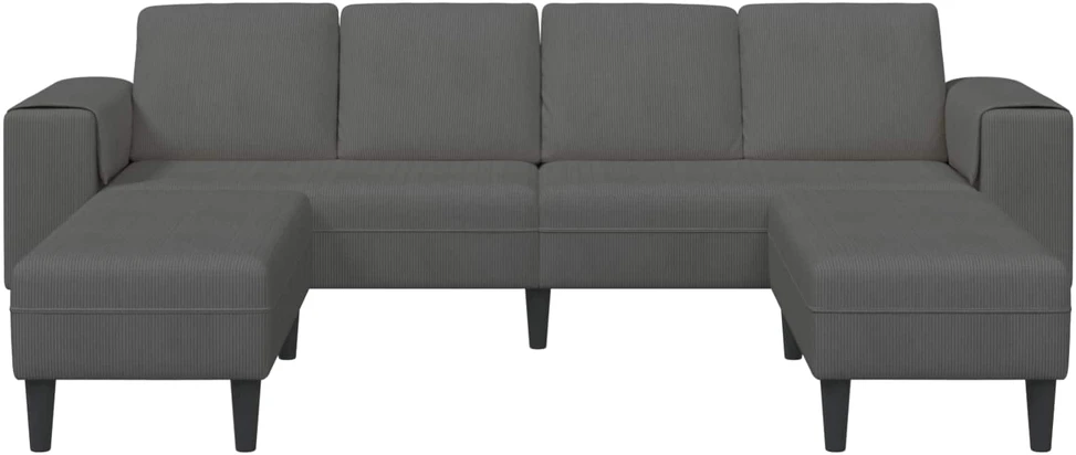 Sofa Tamsiai pilka 250 x 188 x 76 cm Kordūrinis audinys