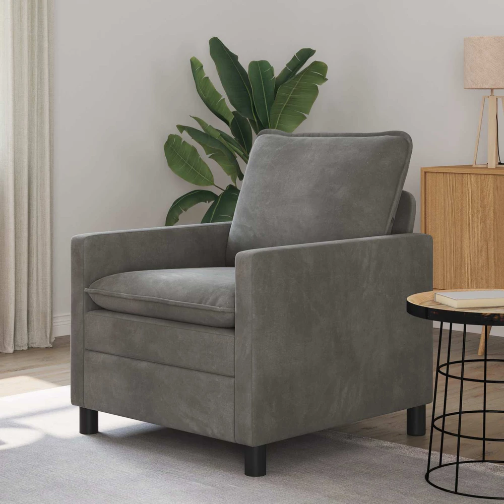 Sofa Tamsiai pilka 76 x 81 x 87,5 cm Aksomas