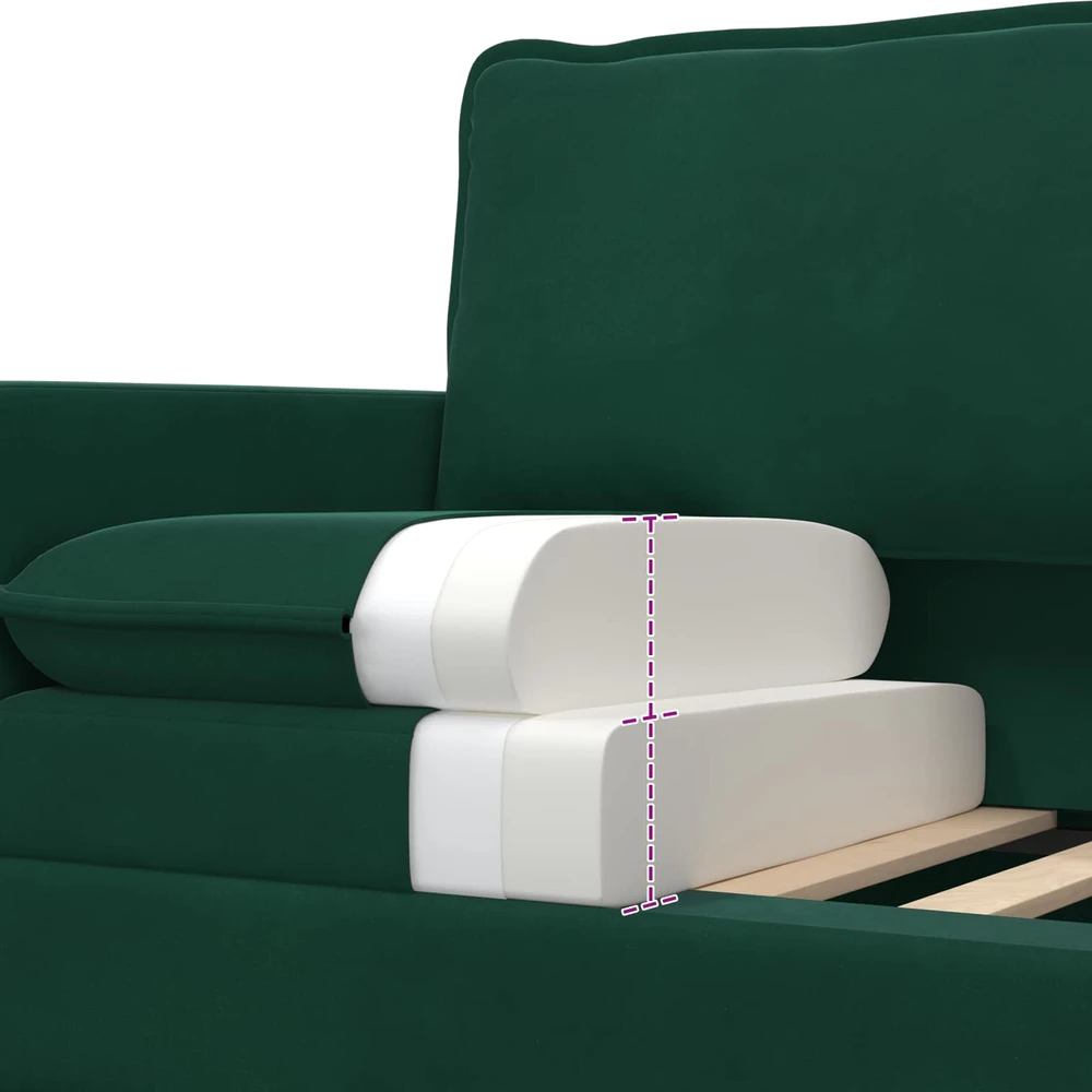 Sofa Tamsiai žalia 156 x 81 x 87,5 cm Aksomas