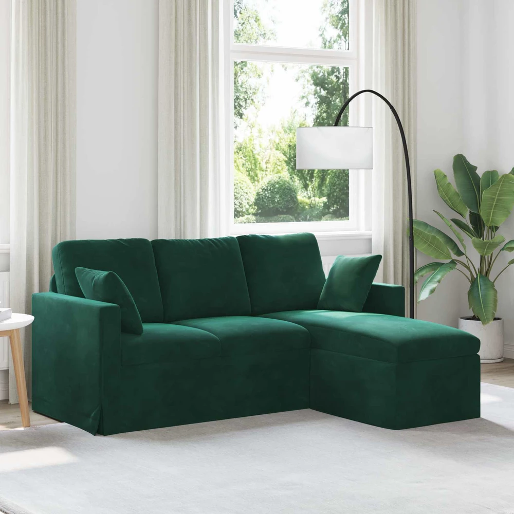 Sofa Tamsiai žalia 178 x 134 x 80 cm Aksomas
