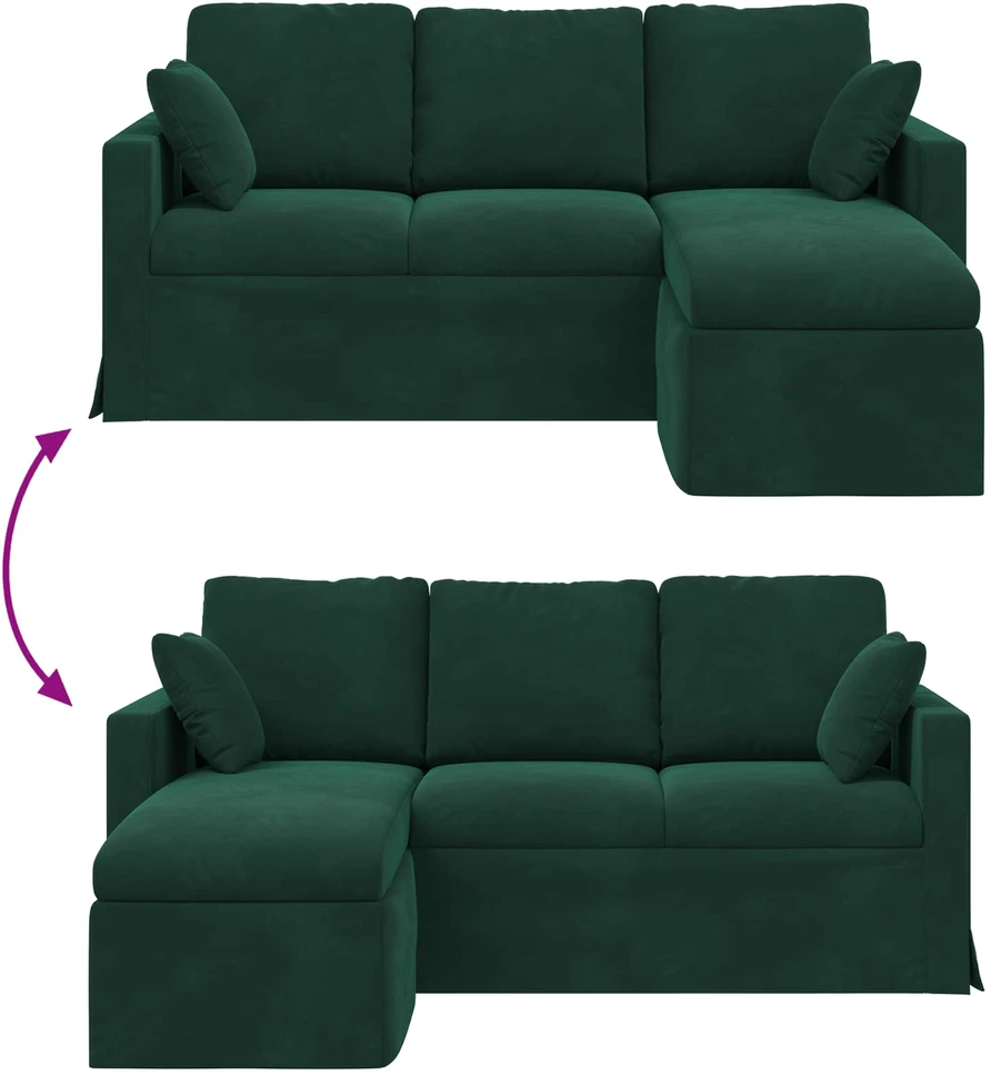 Sofa Tamsiai žalia 178 x 134 x 80 cm Aksomas